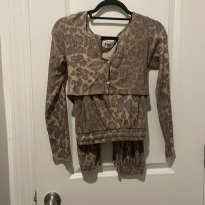 Cheetah LNA crop top and jogger set! Size Small. Worn once.